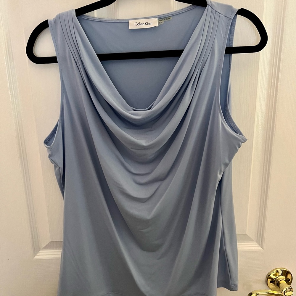 Sleeveless baby blue Calvin Klein top